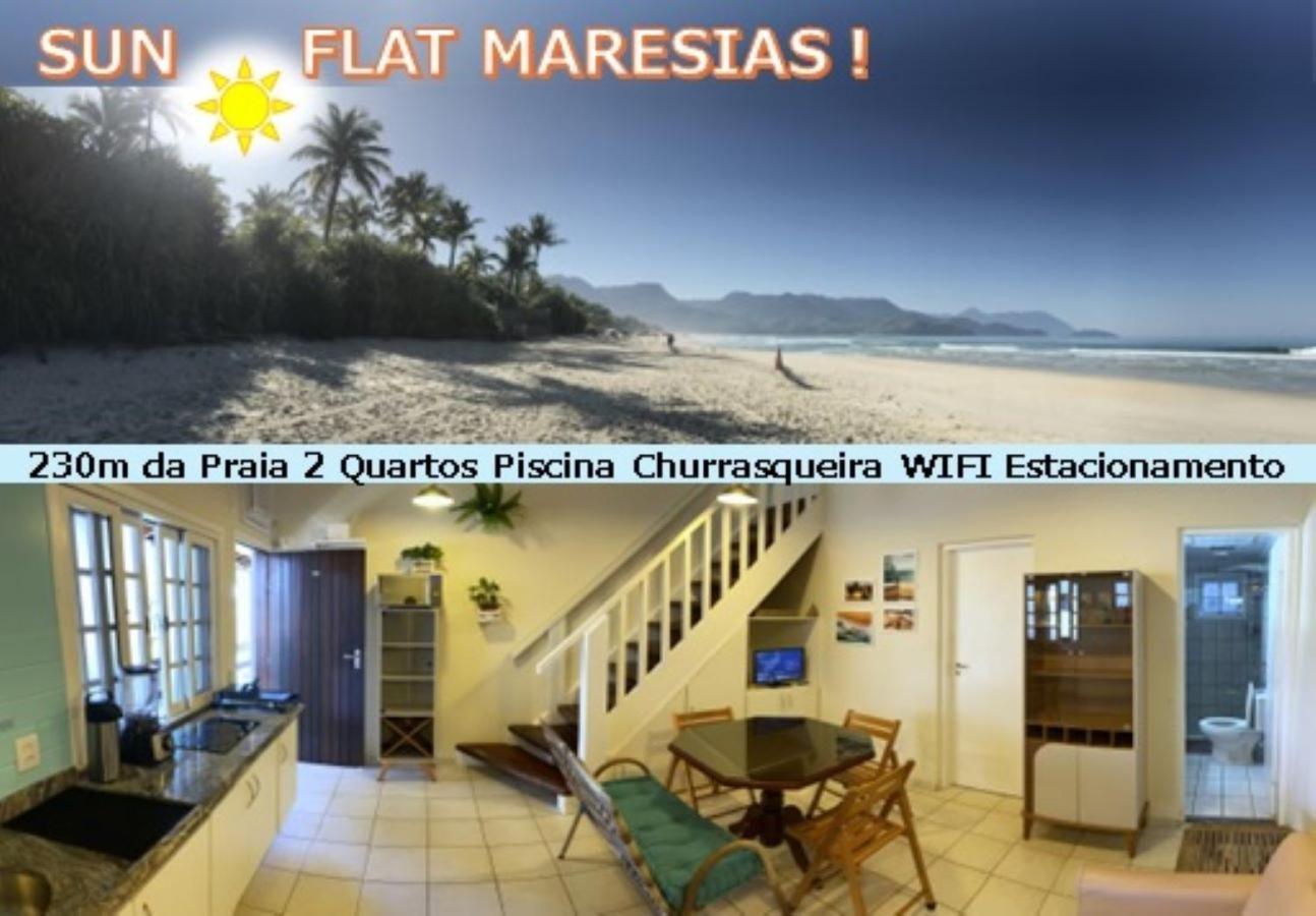 Sun Flat Maresias !! 2 Quartos Piscina Churrasqueira Wifi Estacionamento 230M Da Praia Sao Sebastiao  Exterior photo